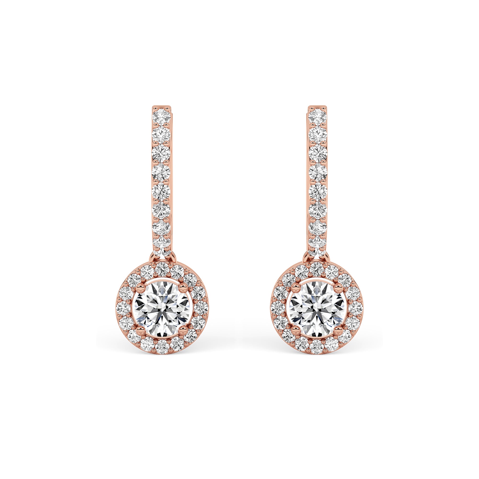 Halo Round-Cut Earrings