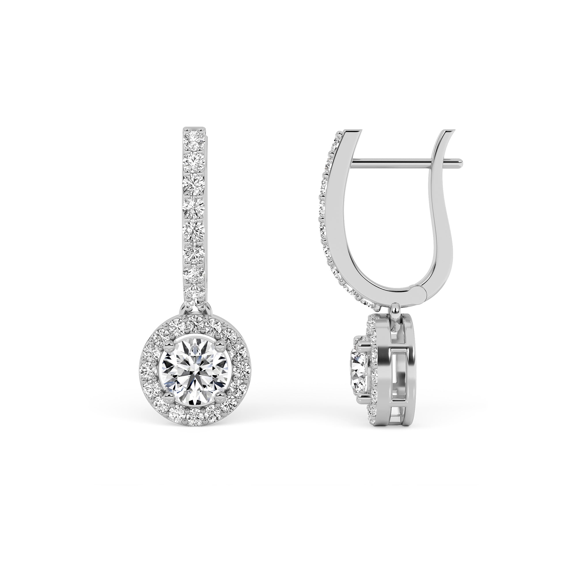 Halo Round-Cut Earrings