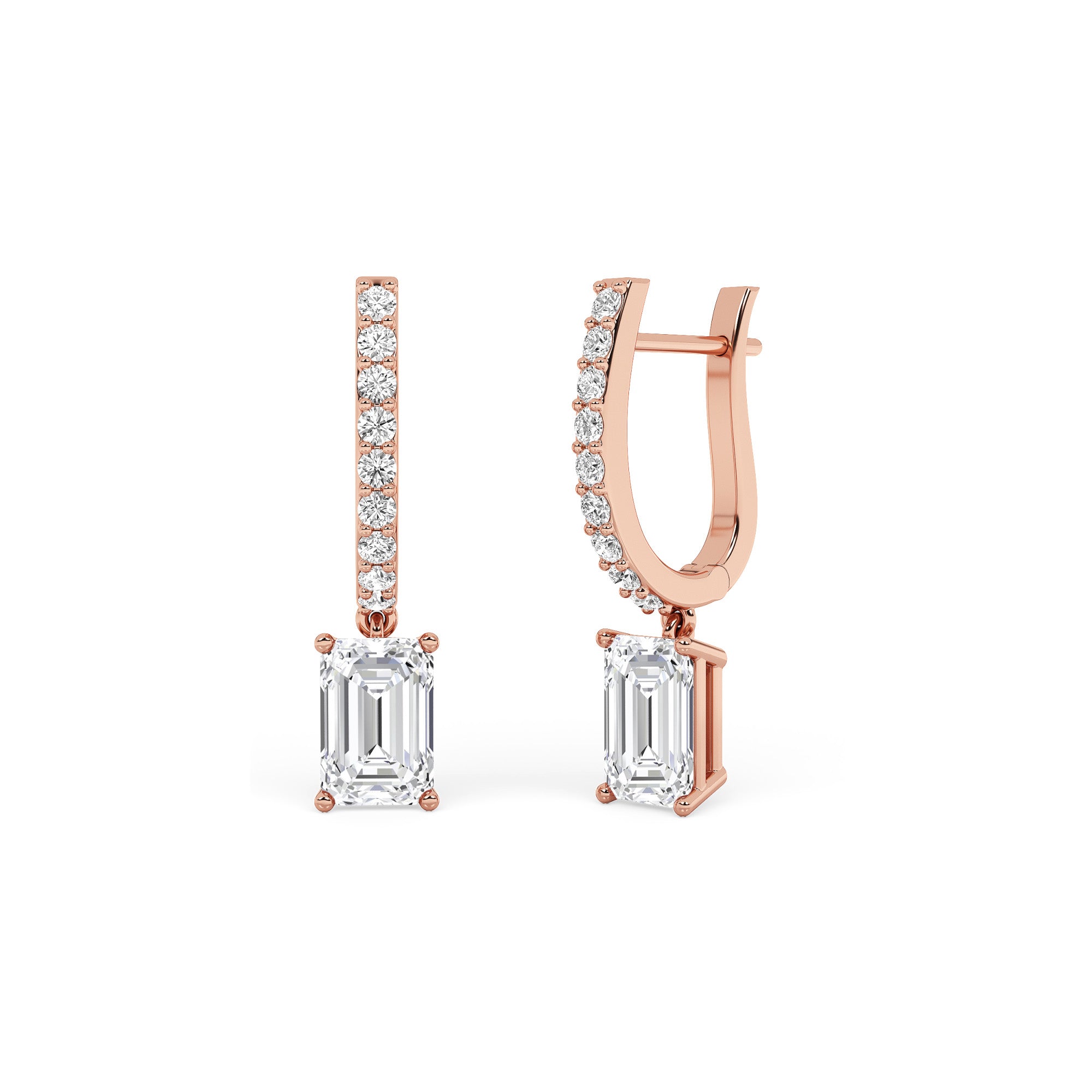 Emerald Cut Drop Earrings
