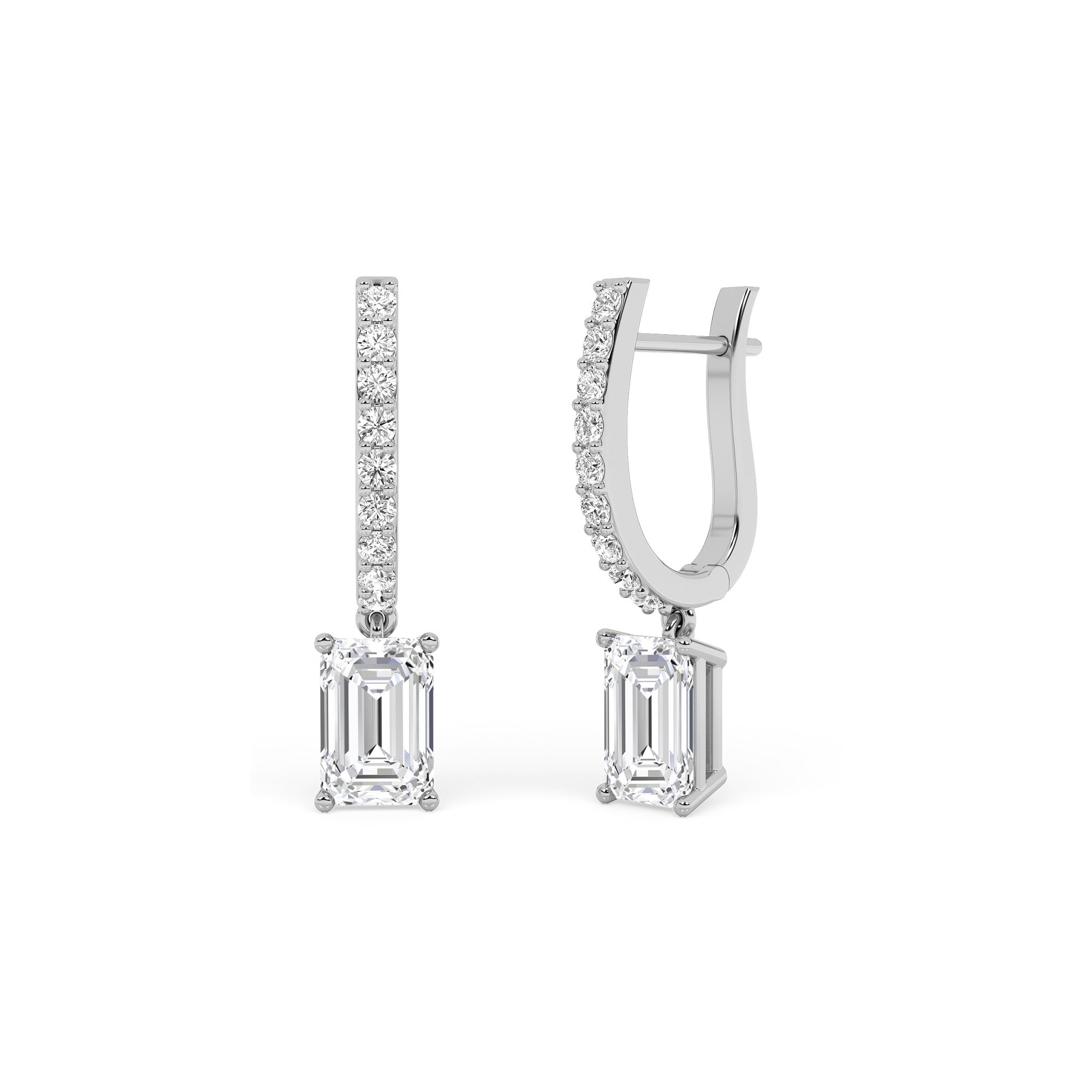 Emerald Cut Drop Earrings