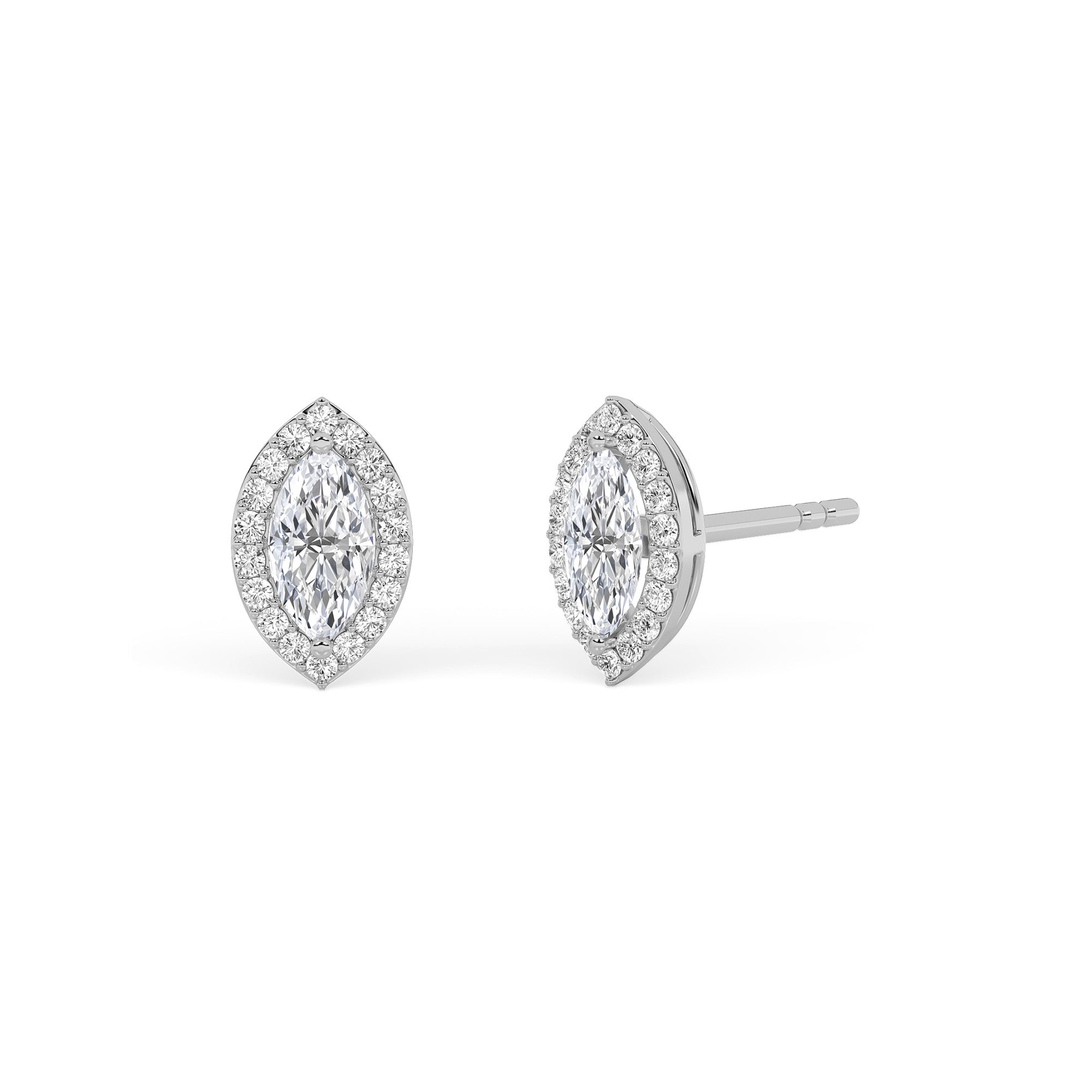 Halo Marquise-Cut Solitaire Earrings