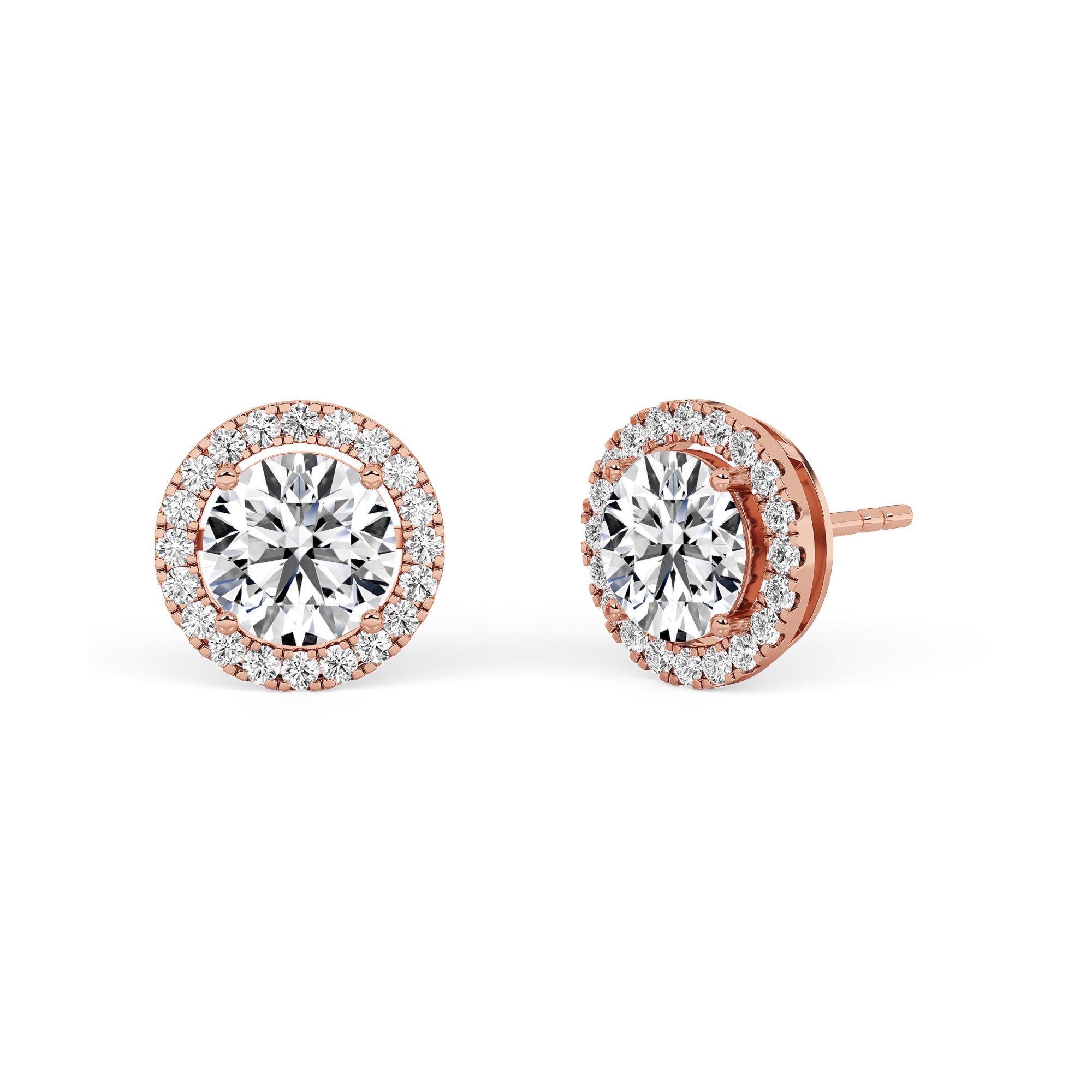 Halo Round-Cut Solitaire Earrings
