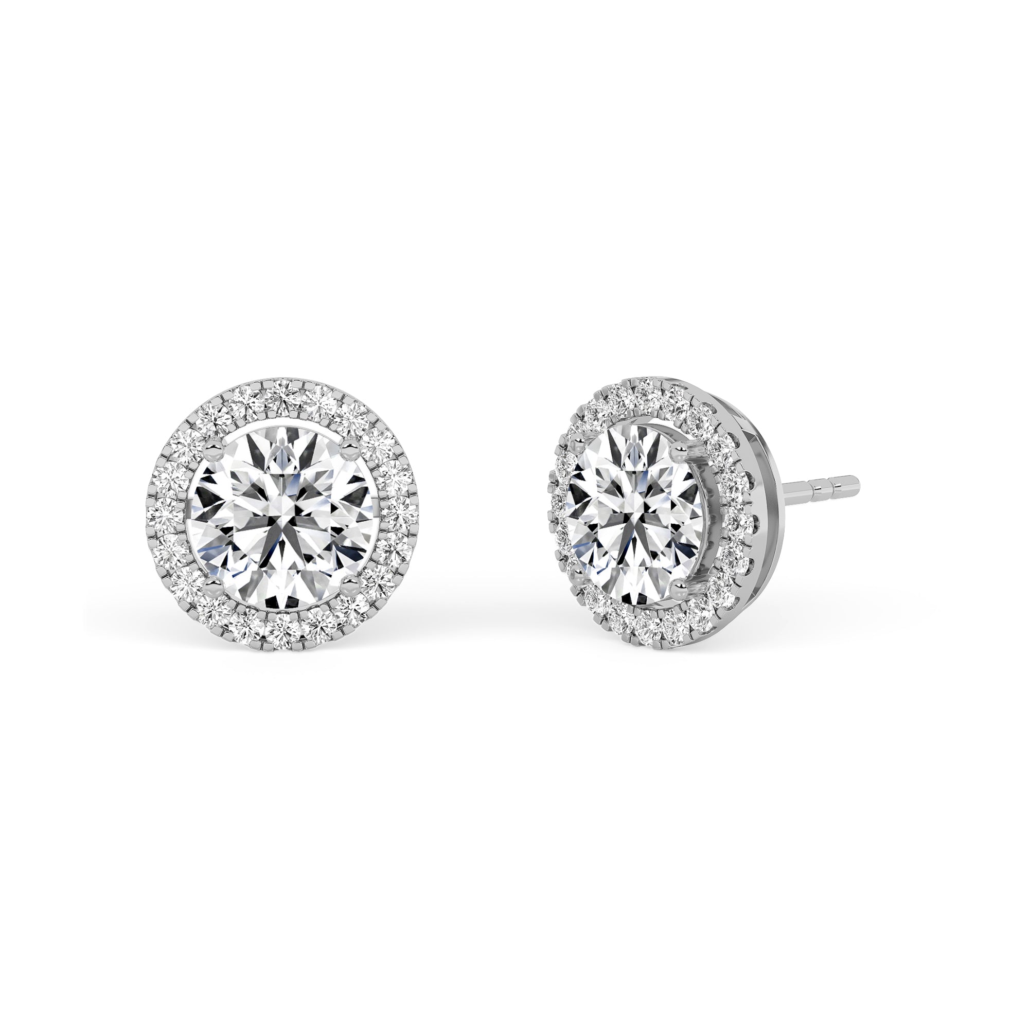 Halo Round-Cut Solitaire Earrings