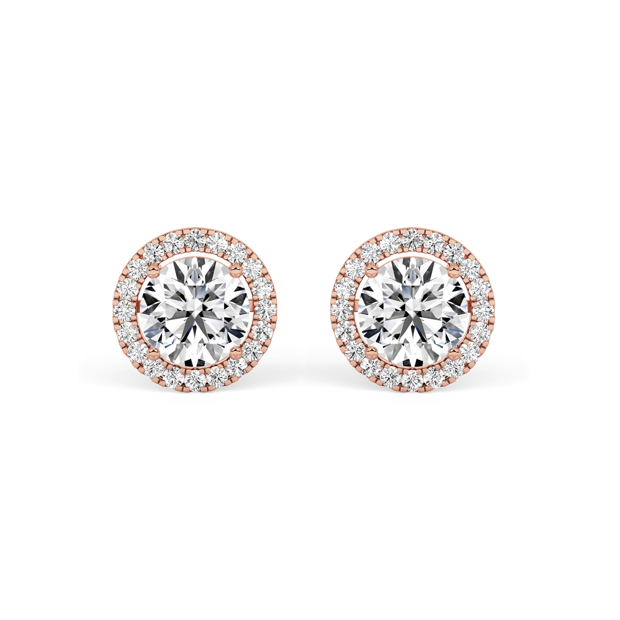 Halo Round-Cut Solitaire Earrings