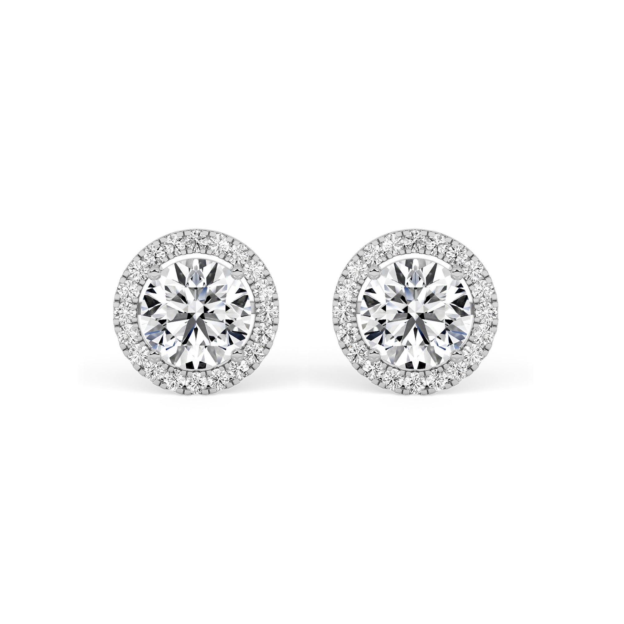 Halo Round-Cut Solitaire Earrings