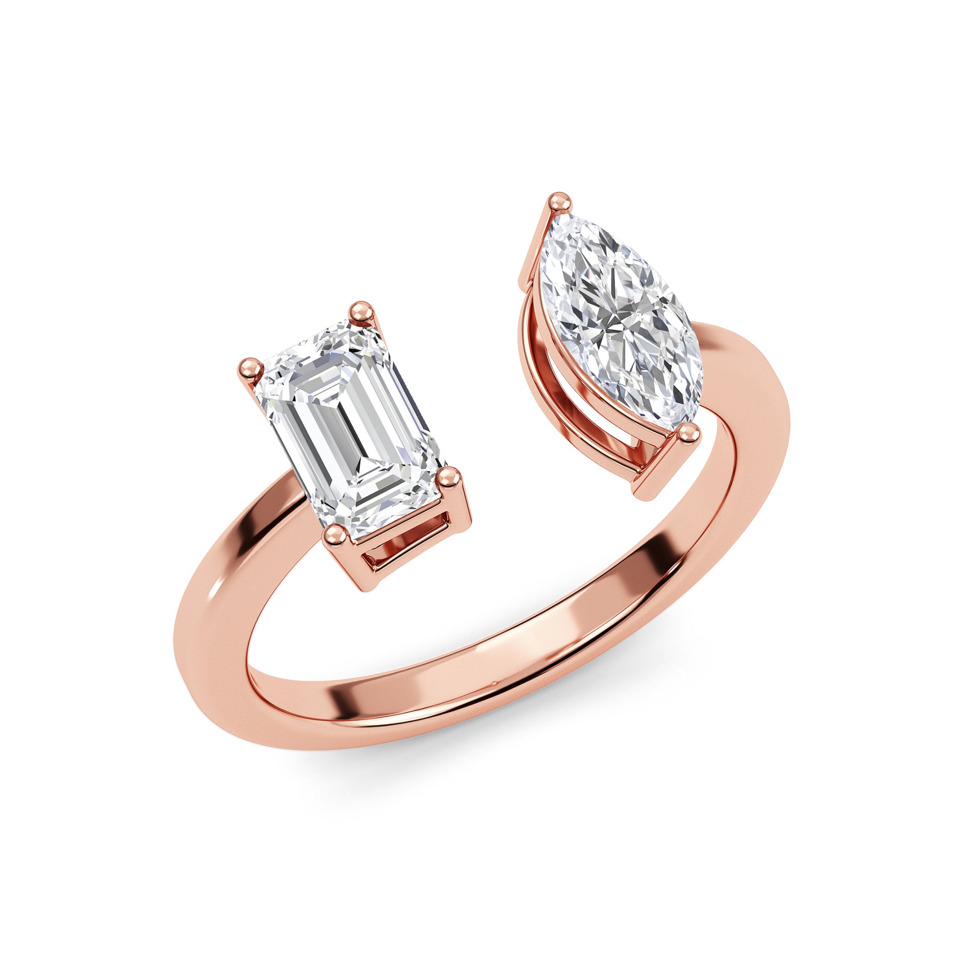 Duet Rings: Marquise and Emerald Cuts
