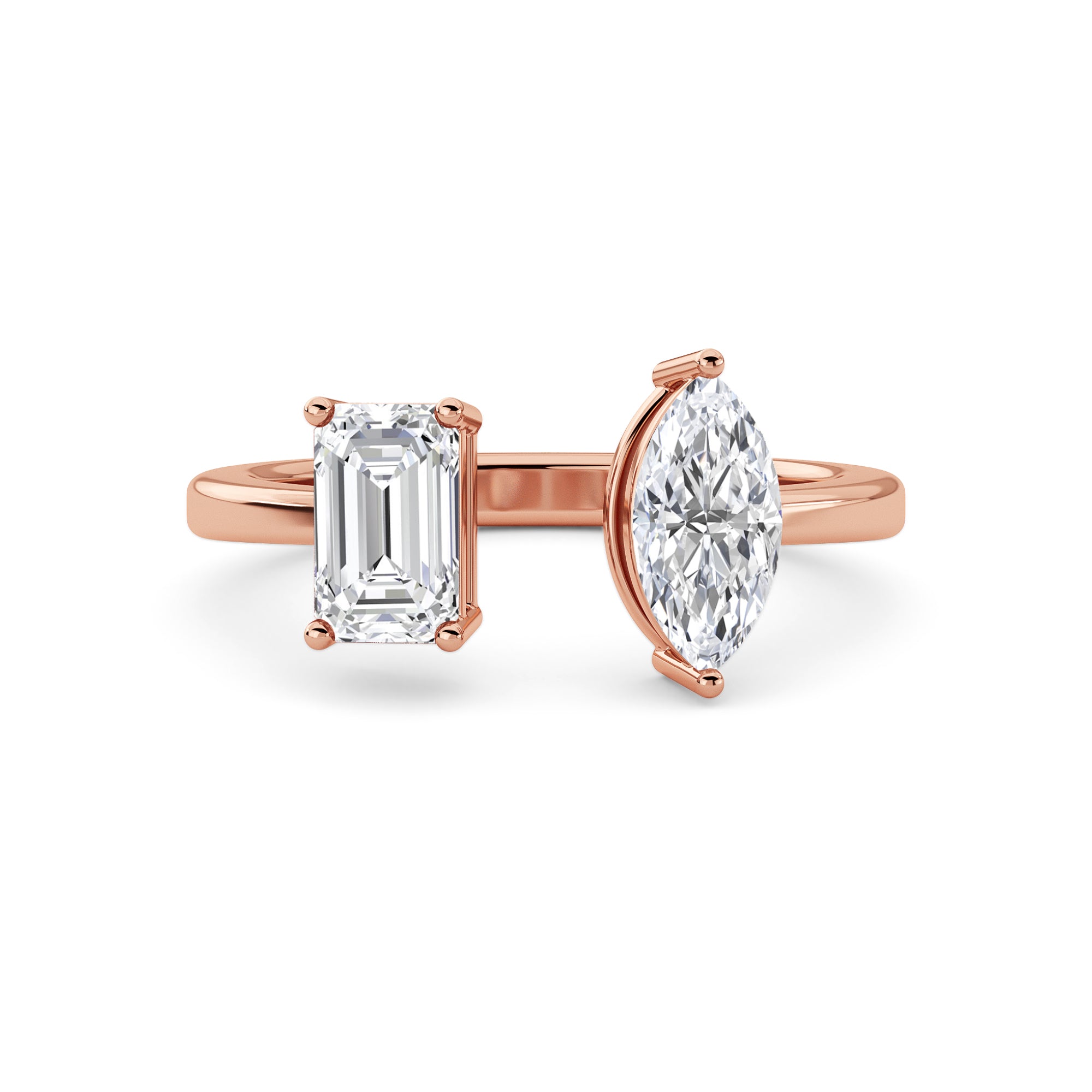 Duet Rings: Marquise and Emerald Cuts