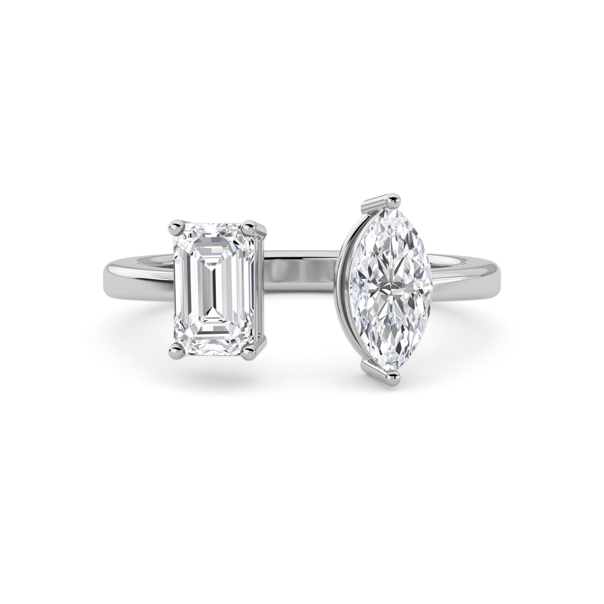 Duet Rings: Marquise and Emerald Cuts