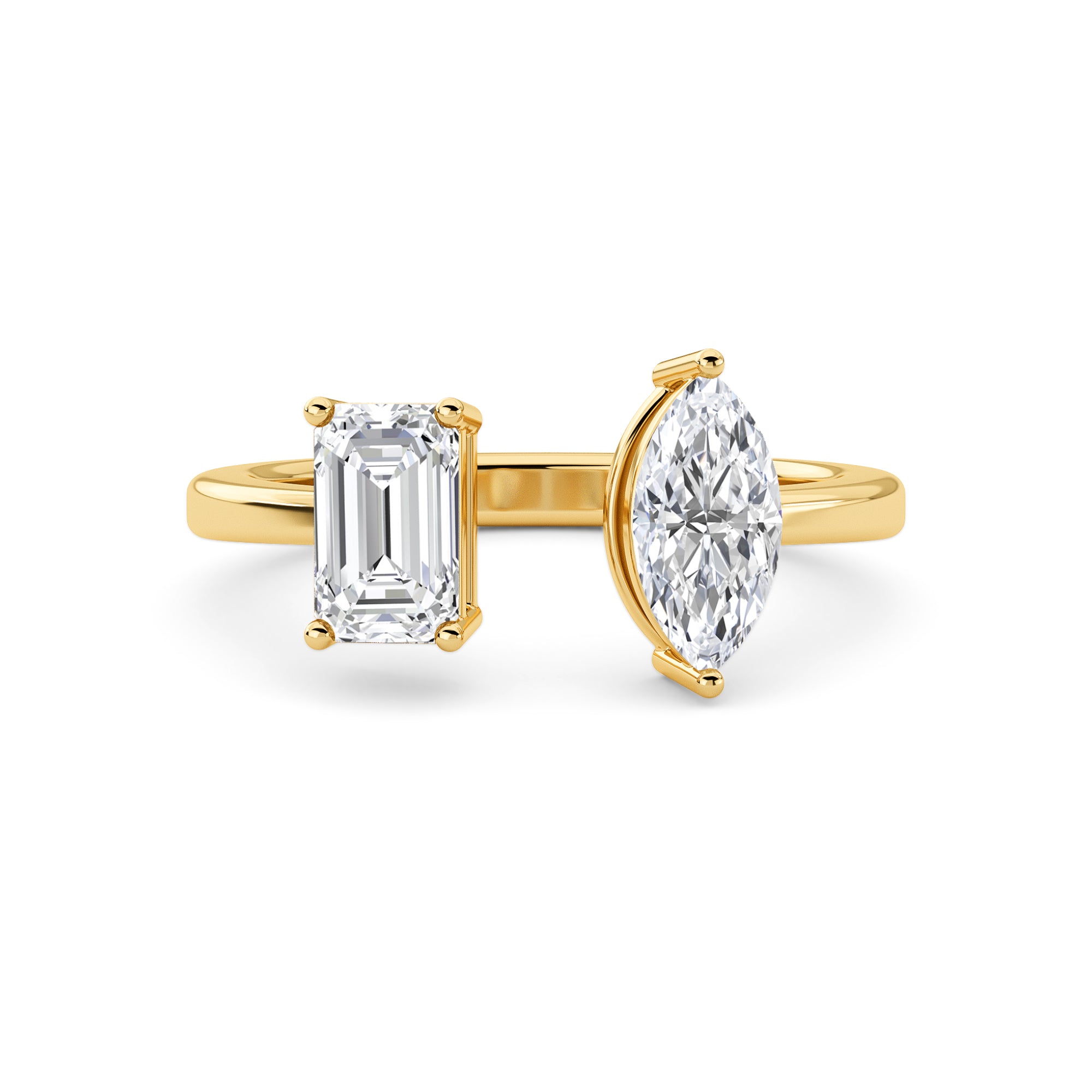 Duet Rings: Marquise and Emerald Cuts