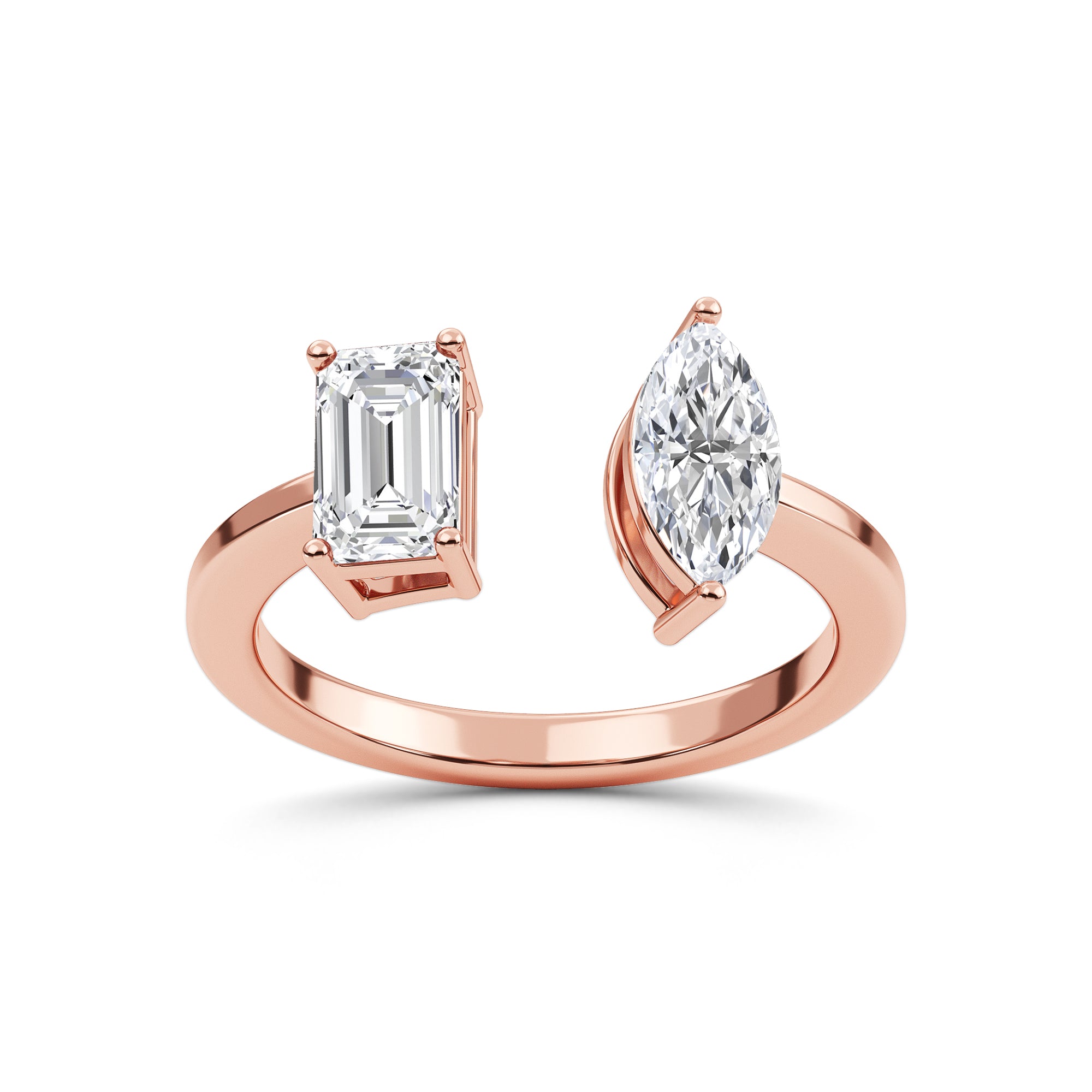 Duet Rings: Marquise and Emerald Cuts