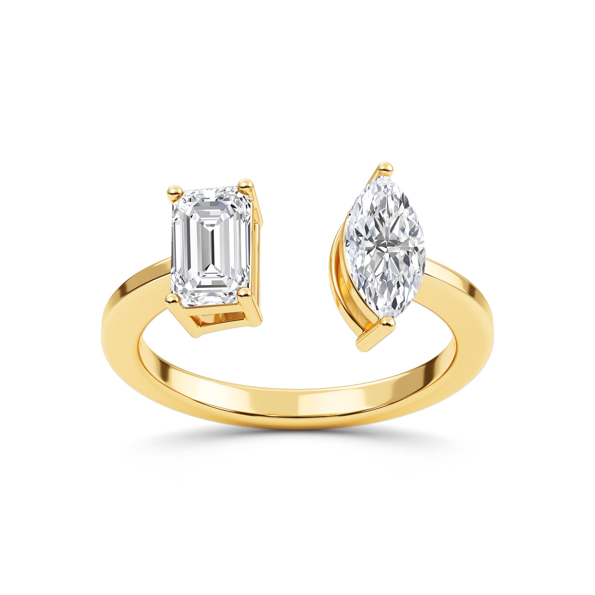 Duet Rings: Marquise and Emerald Cuts