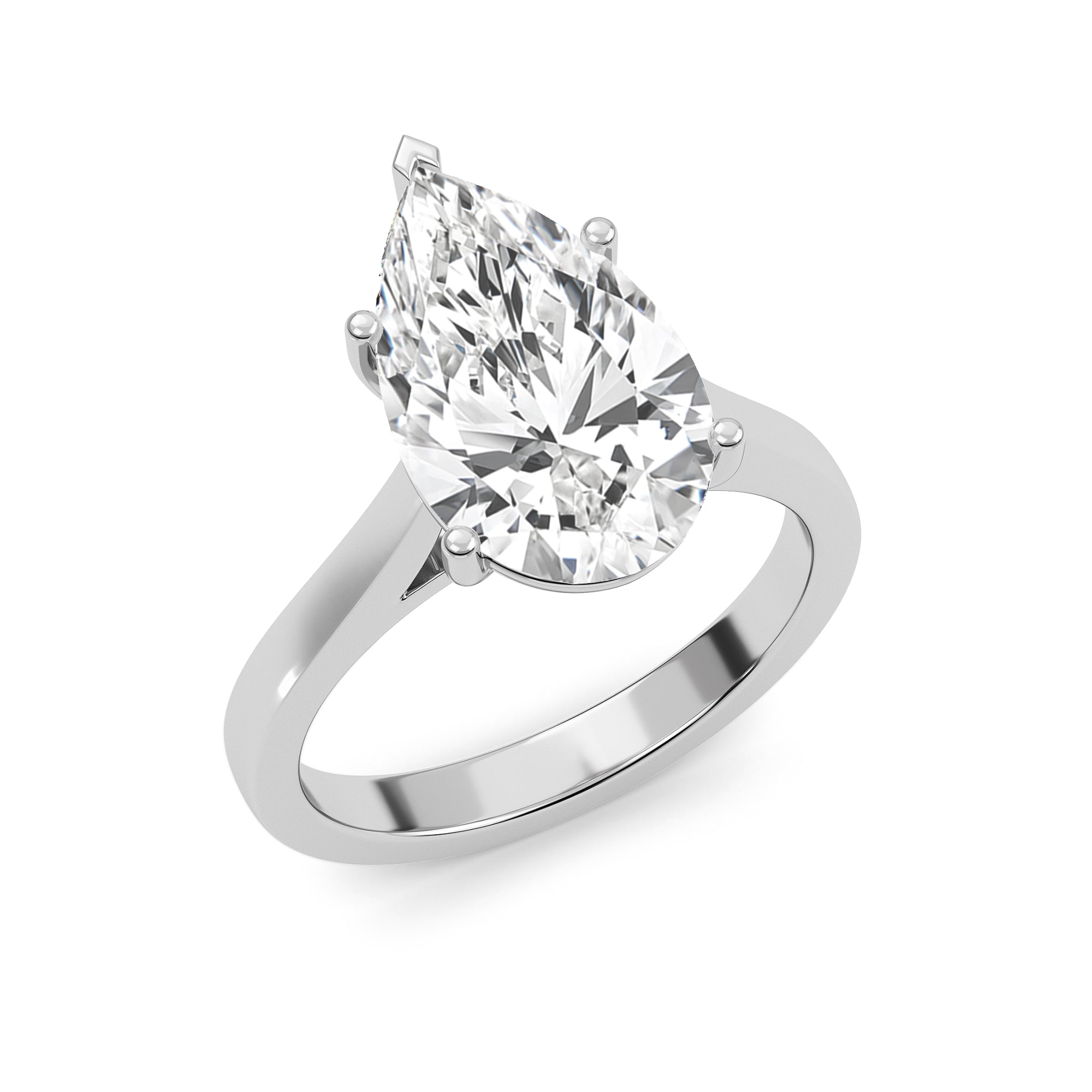 Pear Solitaire Ring