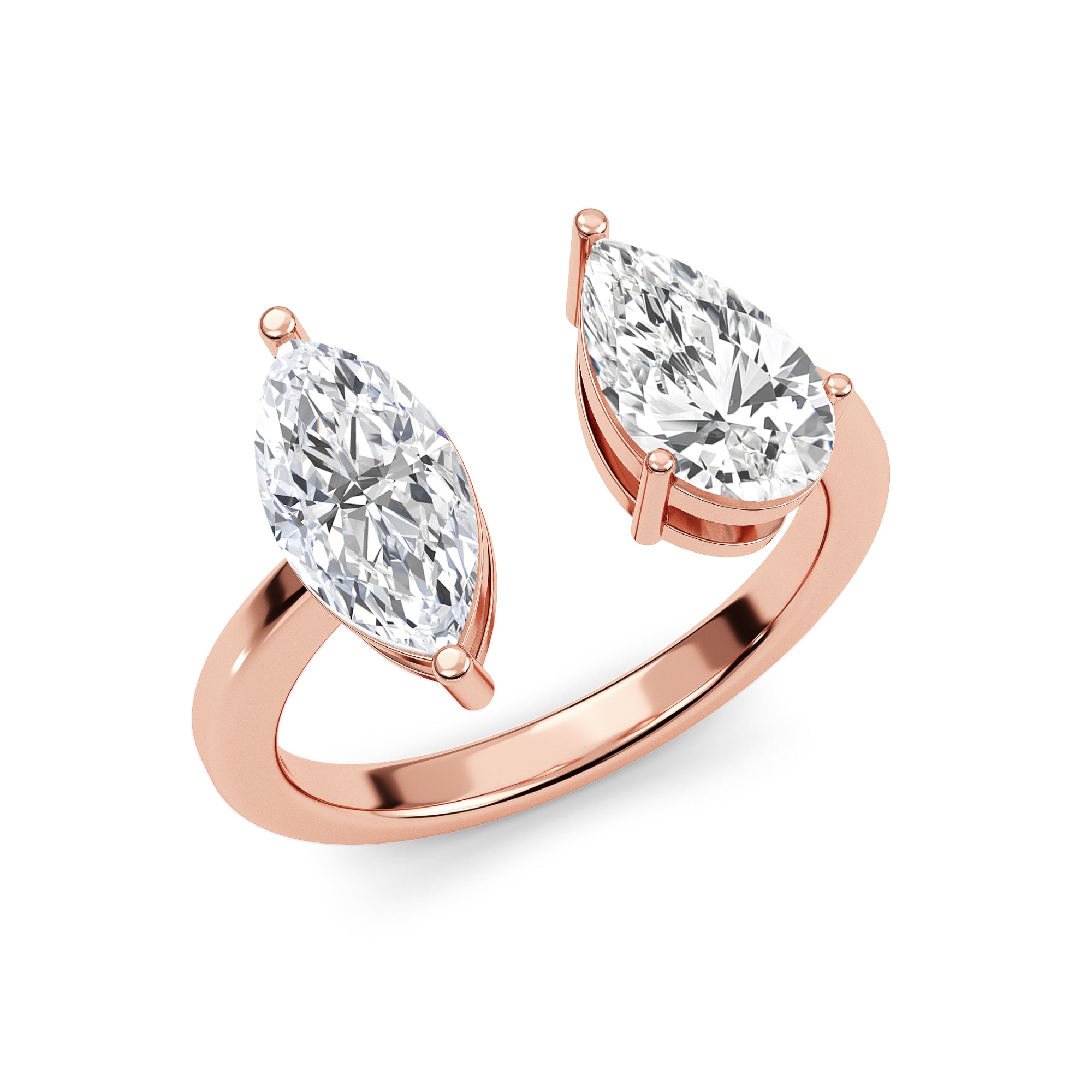 Duet Rings: Pear and Marquise Cuts