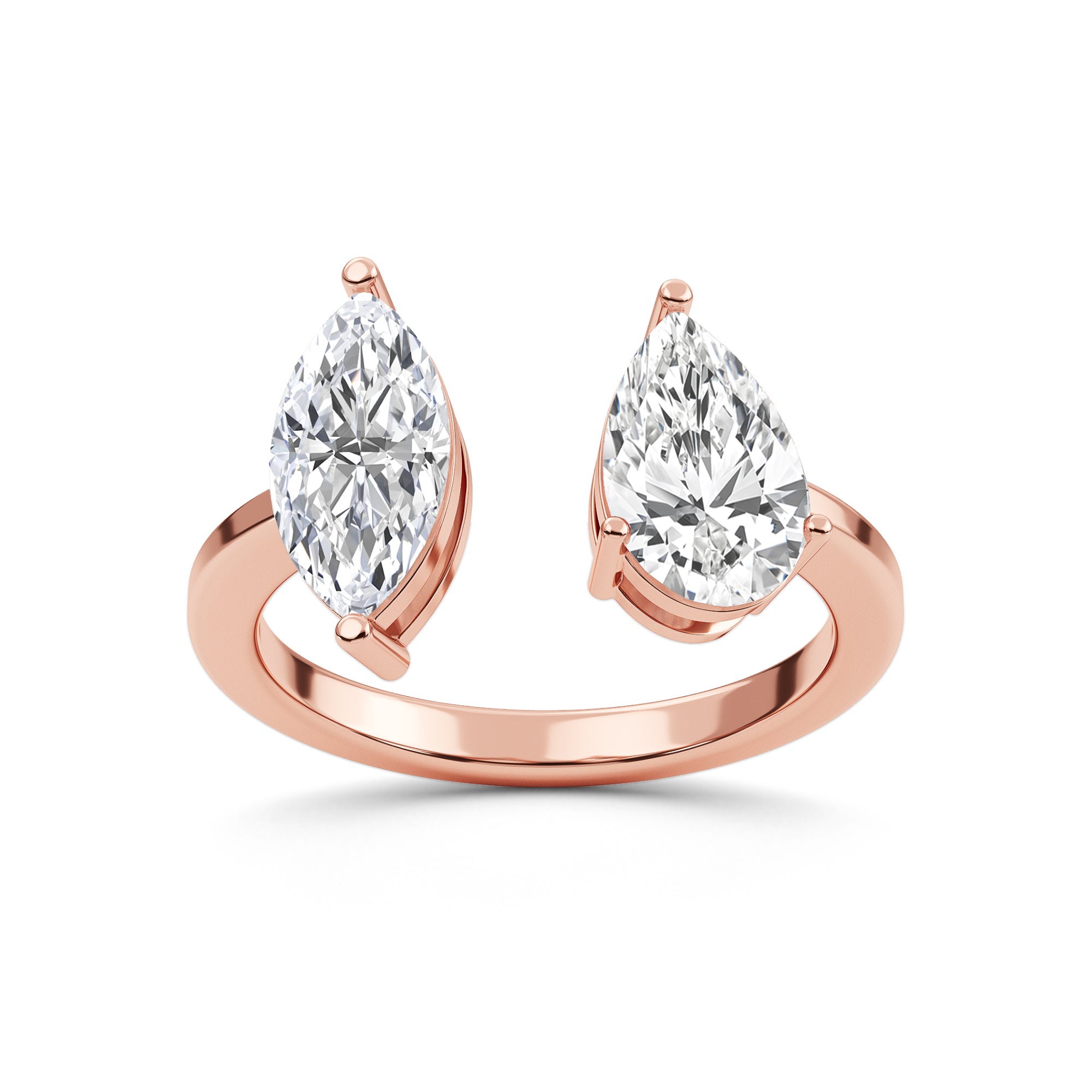 Duet Rings: Pear and Marquise Cuts