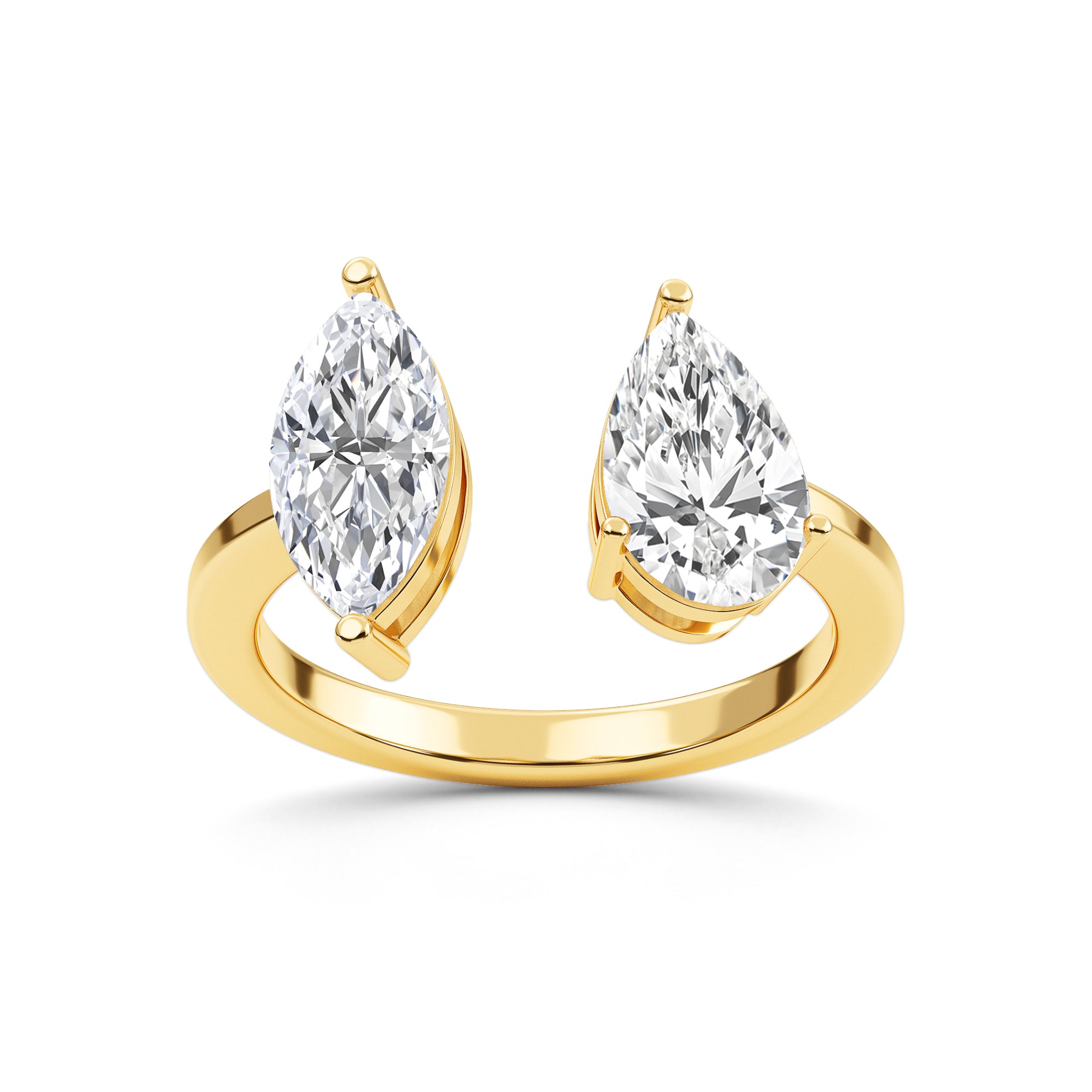 Duet Rings: Pear and Marquise Cuts